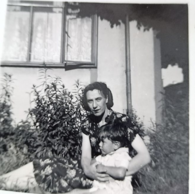 My mother Joyce with my brother Jim. Limbourne Avenue, Dagenham | John Blake