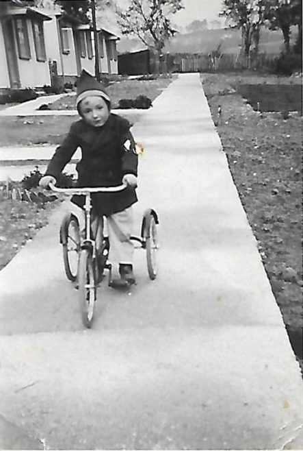 Pat's friend John on his bike, Douglas Road, Lenham | Pat Jessup