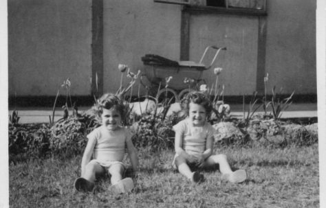 Pauline and Christine Flanders 7 Hind Grove, Poplar, E14. c.1950