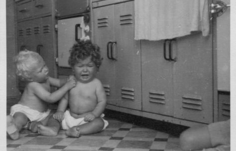 Twins, Robert and David Flanders. 7 Hind Grove, Poplar, E.14. 1952