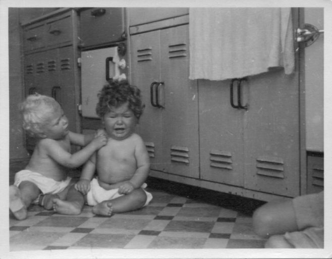 Twins, Robert and David Flanders. 7 Hind Grove, Poplar, E.14. 1952 | Robert Flanders