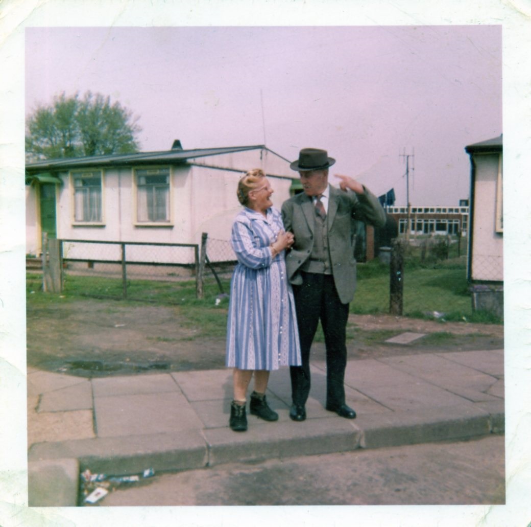 Nan, Rose Edwards and Grandad, Frank Tucker. 31 St. Peter's Road, Chadwell St. Mary, Essex. Late '50s - early '60s.
