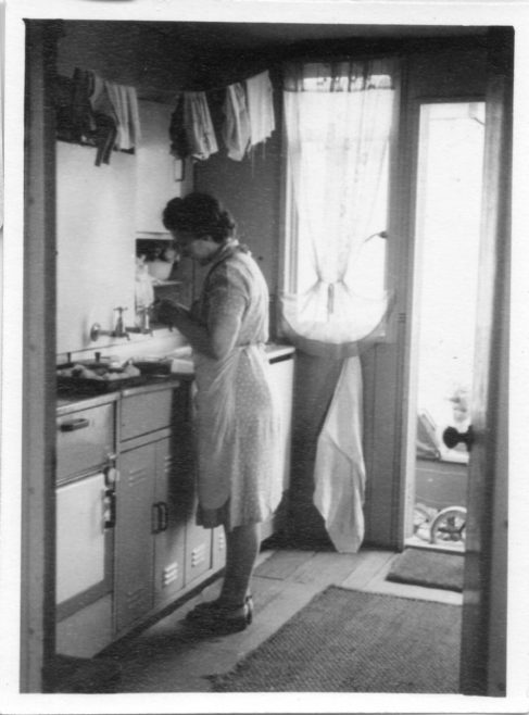 Annie Flanders. Kitchen of 7 Hind Grove, Poplar, E.14. c.1952 | Robert Flanders