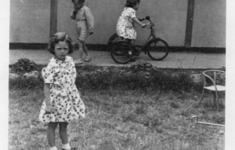 Christine and Pauline Flanders. 7 Hind Grove, Poplar, E.14. c.1951