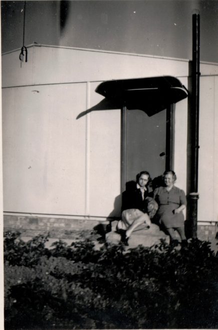 Margaret and mother at the side entrance. 13 Mill Close, Ringmer | Kevin Arnold