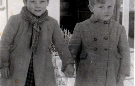 1950 outside our prefab in Crownhill, Plymouth.