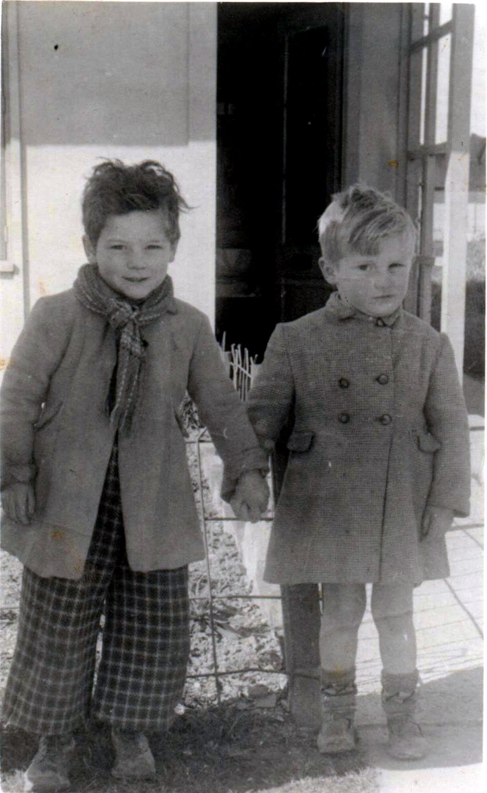 1950 outside our prefab in Crownhill, Plymouth.