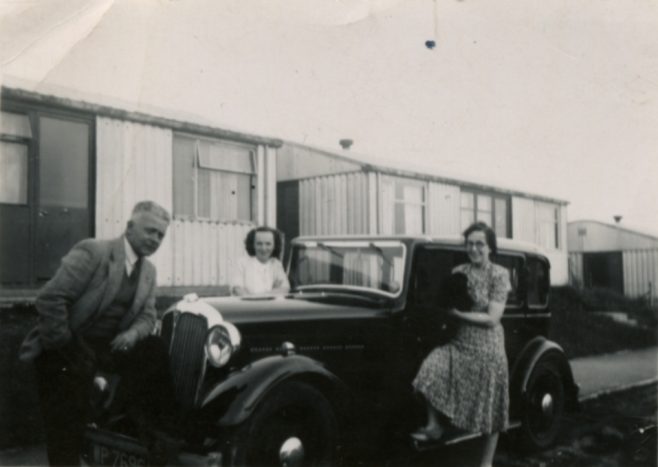 My mother and grandparents outside Llanelli Place, Fforestffach | Michael Mutton