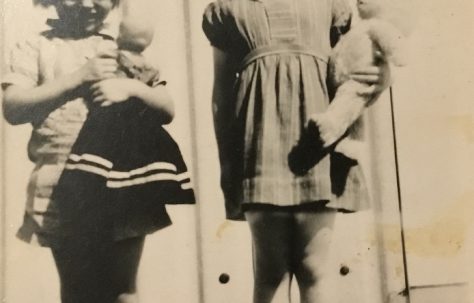 Margaret and her neighbour Margaret outside 27 Adelaide Avenue, London SE4