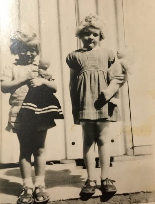 Margaret and her neighbour Margaret outside 27 Adelaide Avenue, London SE4