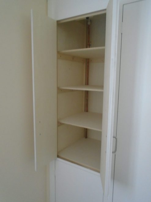 Rebuilt interior wardrobe, Wake Green Road prefab | Prefab Museum