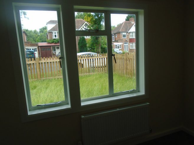 View from bedroom window, Wake Green Road prefab | Prefab Museum