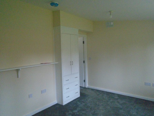Rebuilt living room cupboard, Wake Green Road prefab | Prefab Museum
